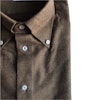 Solid Twill Flannel Shirt - Button Down - Brown