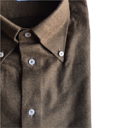 Enfärgad Flanellskjorta - Button Down - Brun
