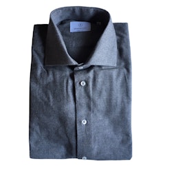 Solid Twill Flannel Shirt - Cutaway - Light Grey