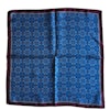 Medallion Printed Silk Pocket Square - Light Blue/Burgundy (45x45)