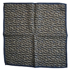 Micro Wool Pocket Square - Navy Blue/White/Light Blue