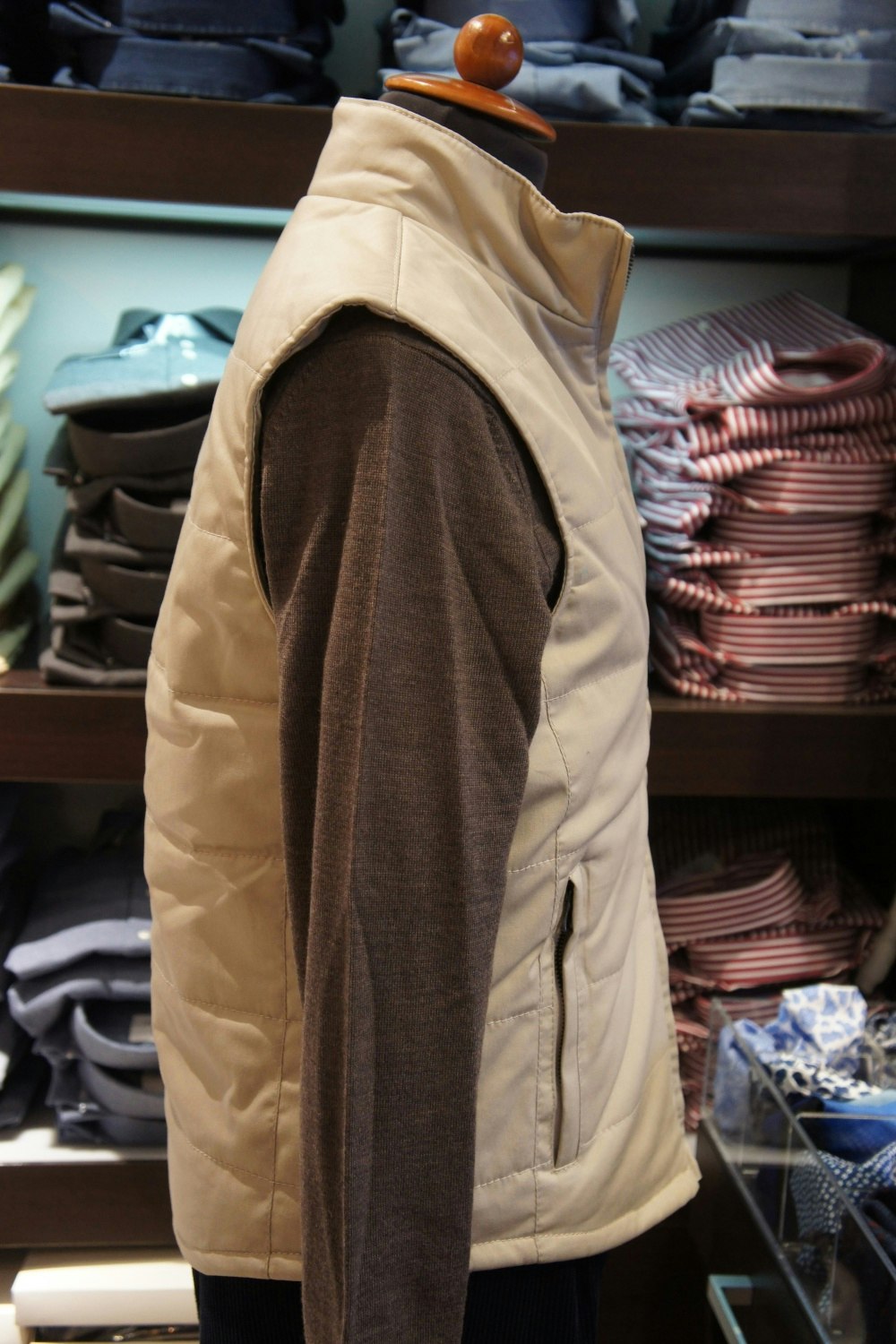 Solid Cotton Vest - Beige