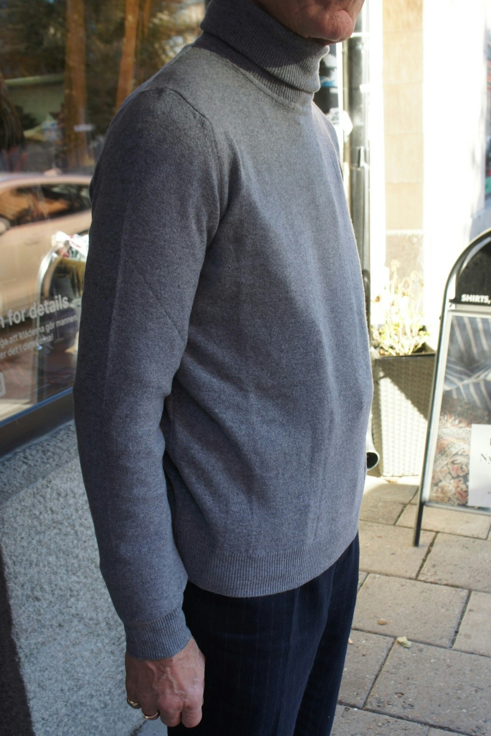 Rollneck Cashmere Wool Pullover - Grey