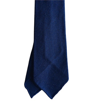 Solid Wool Grenadine Tie - Untipped - Light Navy Blue