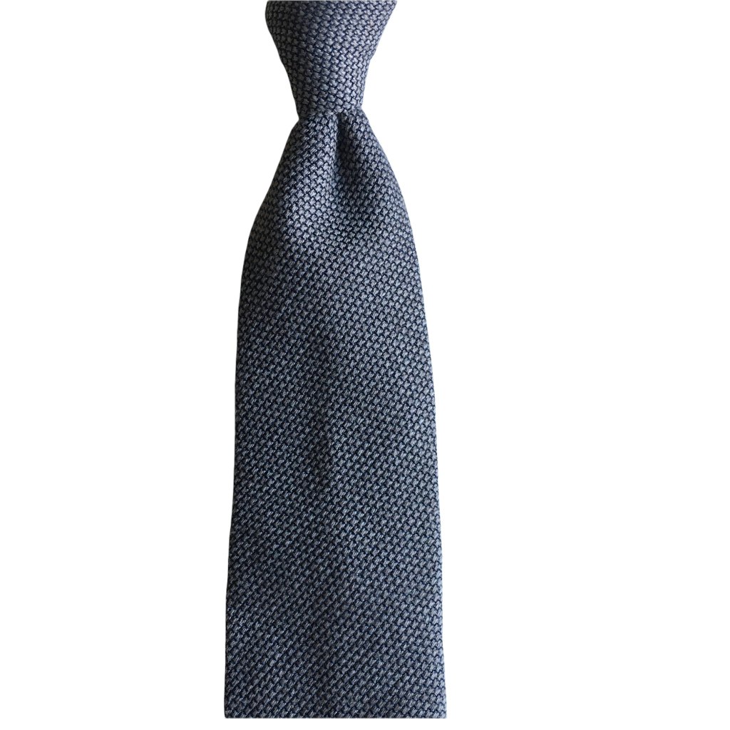 Solid Wool Grenadine Tie - Untipped - Light Grey