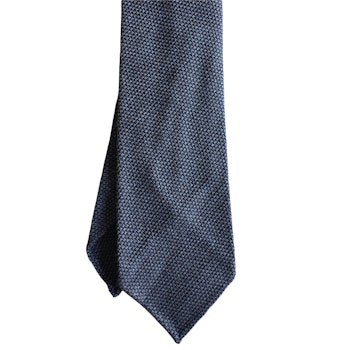 Solid Wool Grenadine Tie - Untipped - Light Grey
