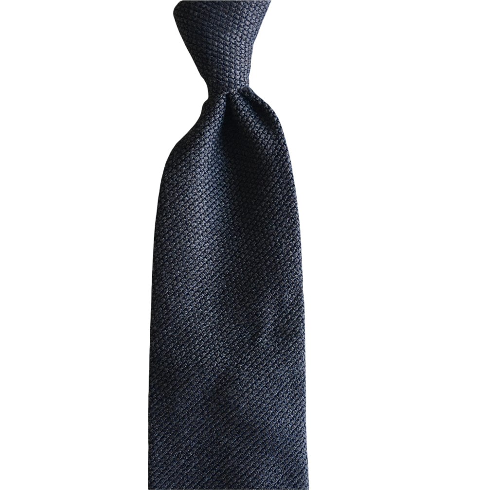 Solid Wool Grenadine Tie - Untipped - Brown/Grey
