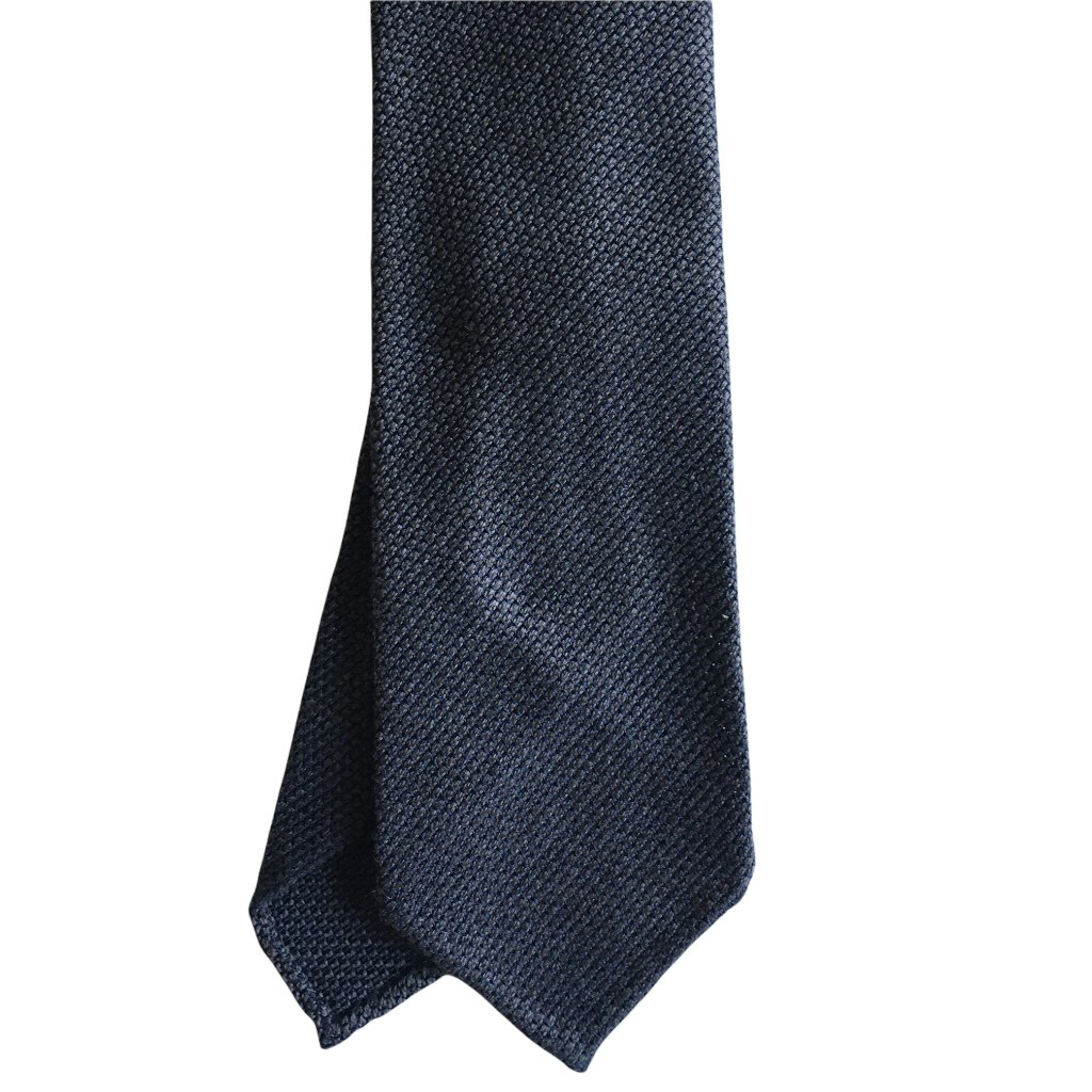 Solid Wool Grenadine Tie - Untipped - Brown/Grey