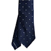 Polka Dot Wool Grenadine Tie - Untipped - Navy Blue/Cream