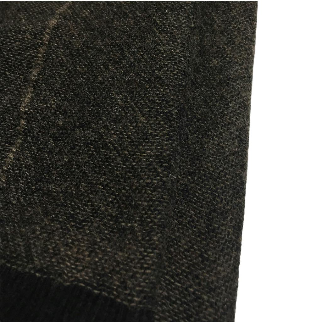 Solid Wool/Cashmere - Brown/Navy Blue
