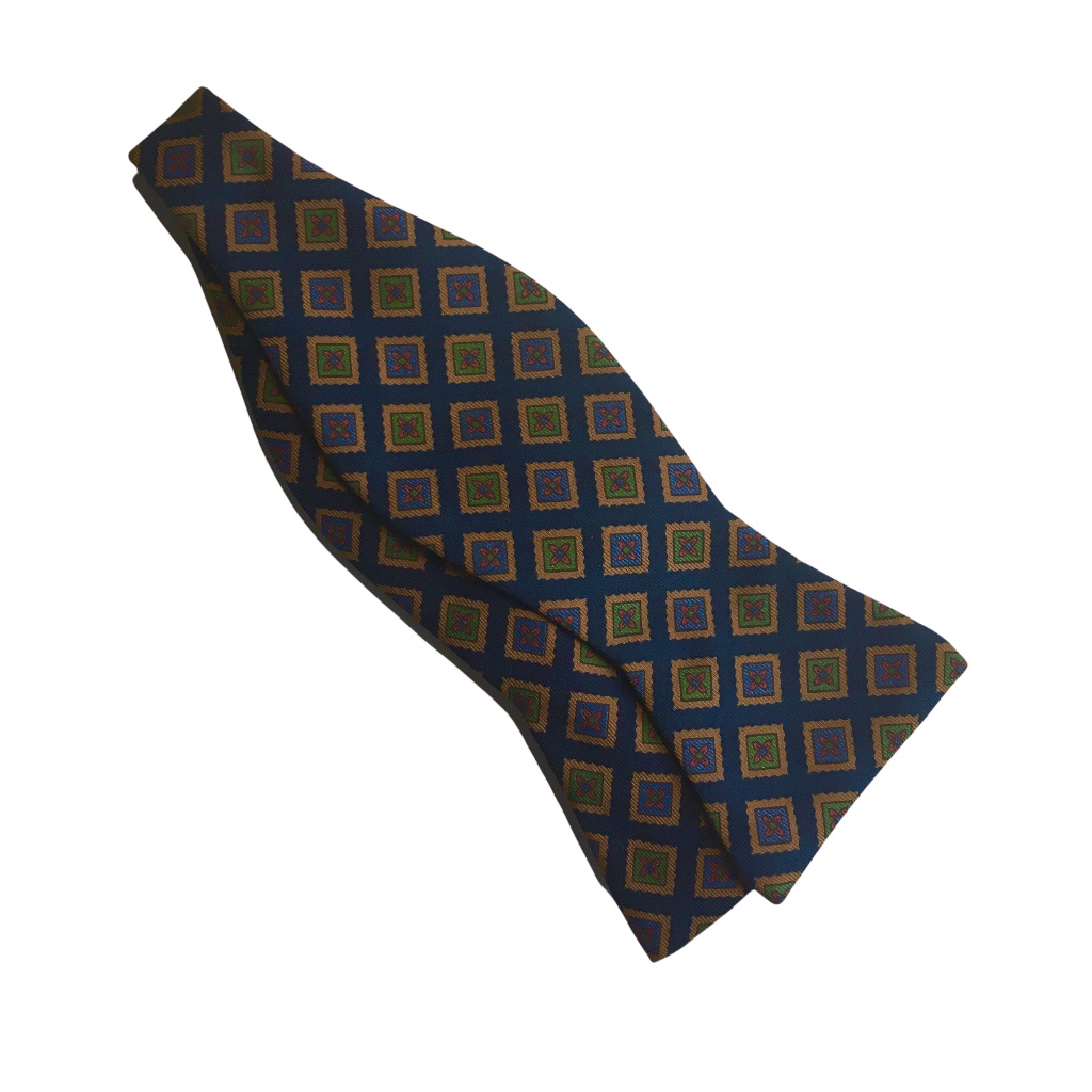 Medallion Ancient Madder Bow Tie - Navy Blue/Beige/Green/Blue/Red