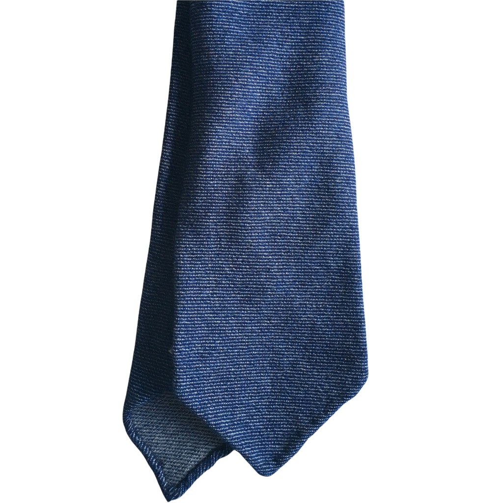 Solid Cashmere Tie - Untipped - Light Navy Blue