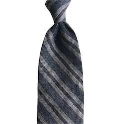 Regimental Cashmere Tie - Untipped - Grey/Beige/Brown