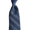 Regimental Cashmere Tie - Untipped - Grey/Mid Blue/Navy Blue
