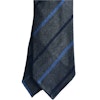 Regimental Cashmere Tie - Untipped - Olive Green/Light Blue/Navy Blue