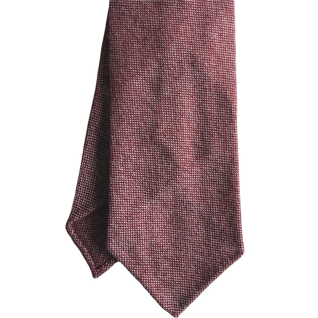 Solid Cashmere Tie - Untipped - Burgundy