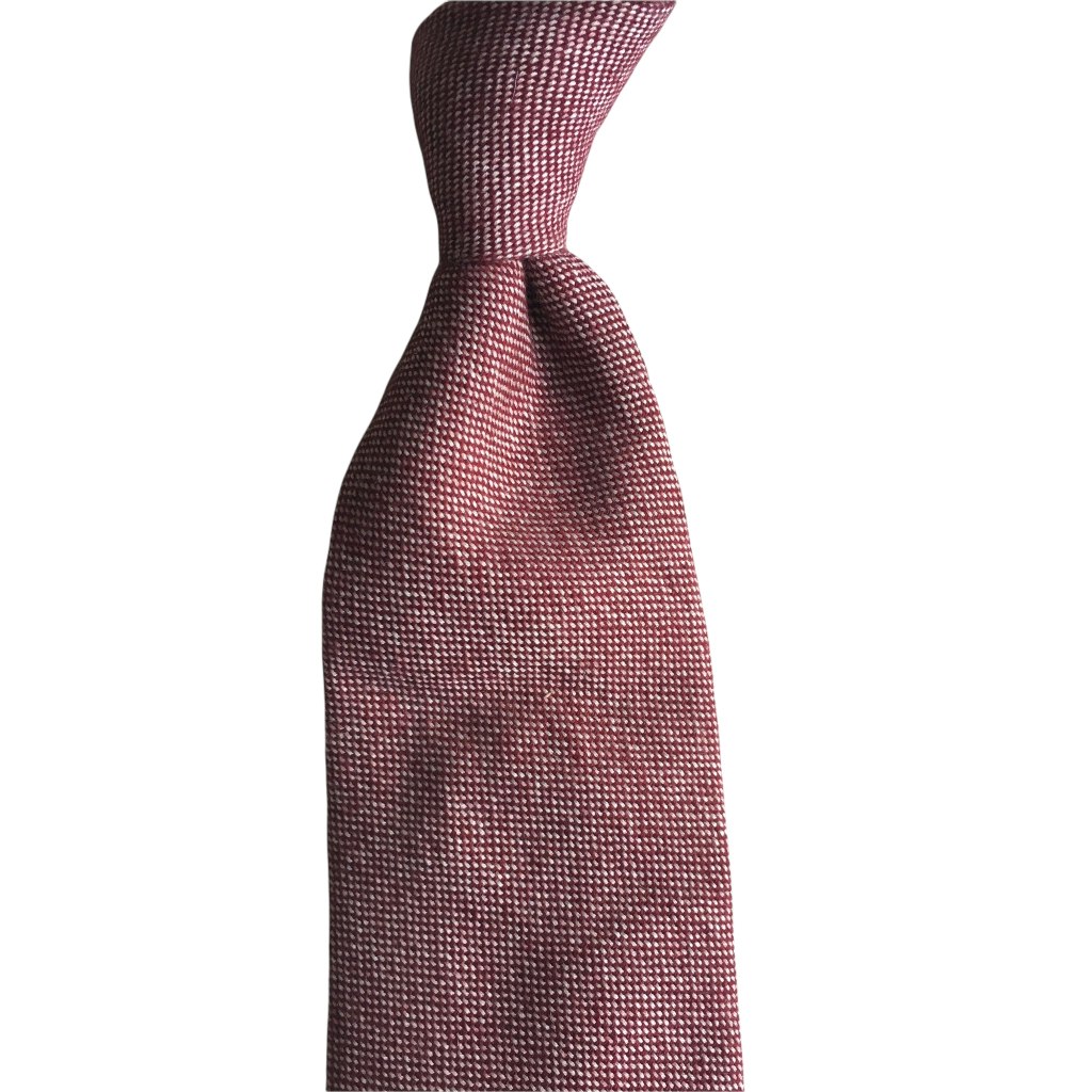 Solid Cashmere Tie - Untipped - Burgundy