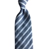 Regimental Cashmere Tie - Untipped - Grey/White