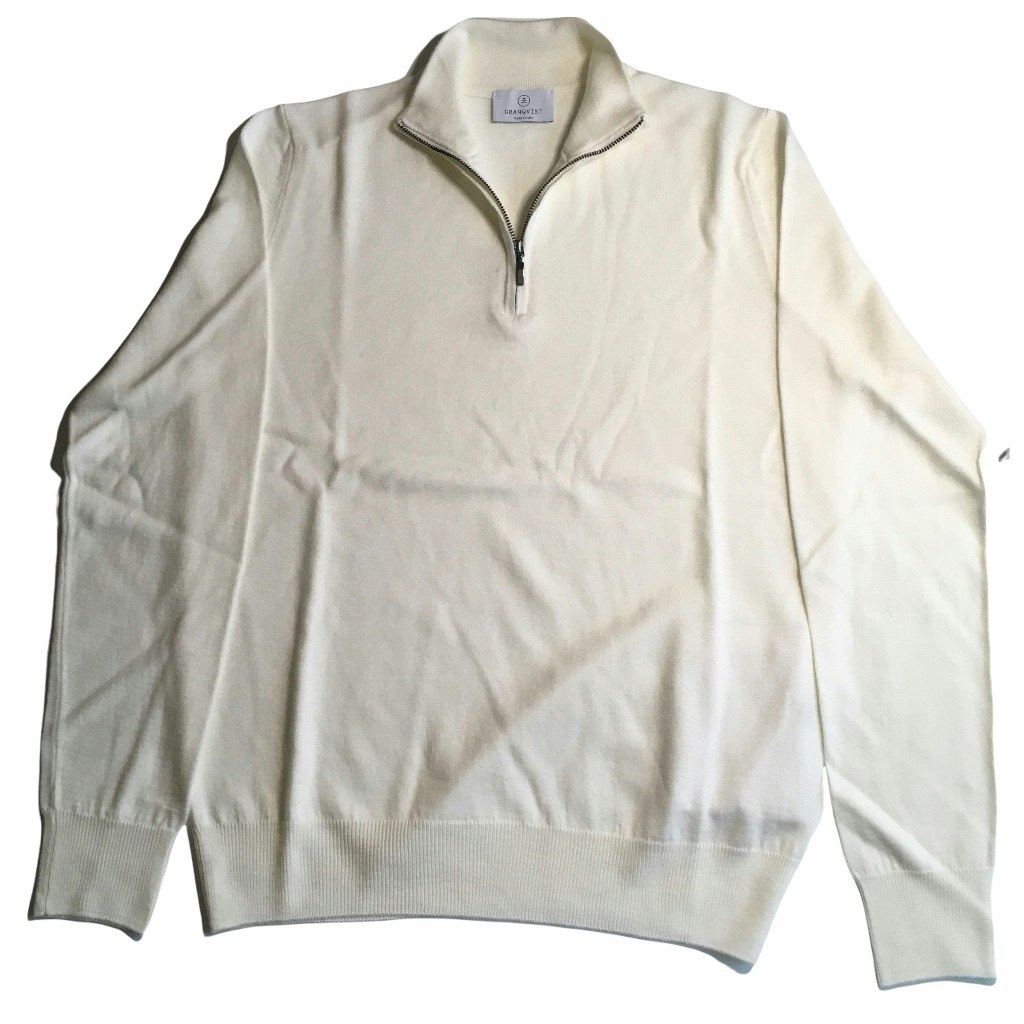 Half Zip Merino Pullover - Cream