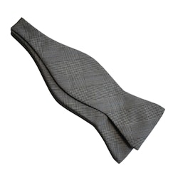Glencheck Wool Bow Tie - Grey/Black/Light Blue
