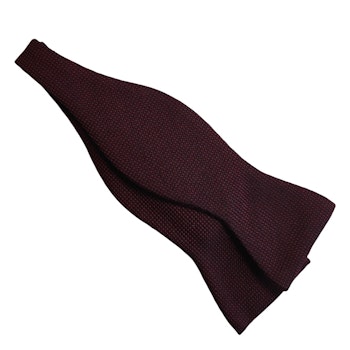 Solid Textured Wool Bow Tie - Burgundy