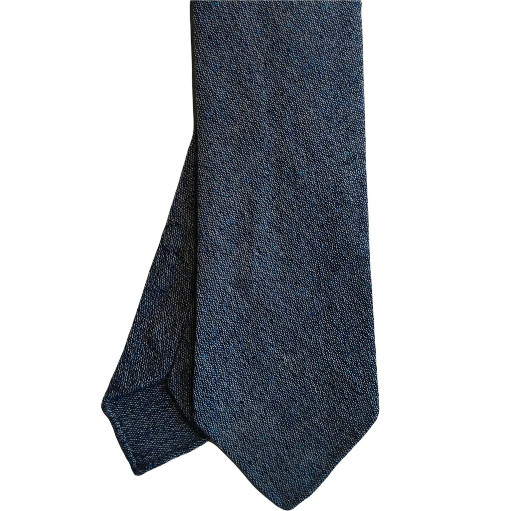 Solid Donegal Wool Tie - Untipped - Blue