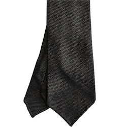 Solid Textured Wool Tie - Untipped - Brown/Grey