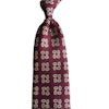 Four Dots Printed Silk Tie - Burgundy/Beige/Navy Blue/Yellow