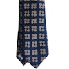 Four Dots Printed Silk Tie - Navy Blue/Yellow/White