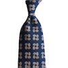 Four Dots Printed Silk Tie - Navy Blue/Yellow/White