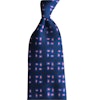 Four Dots Printed Silk Tie - Navy Blue/Royal Blue/Red/White