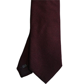 Solid Textured Wool Tie - Burgundy