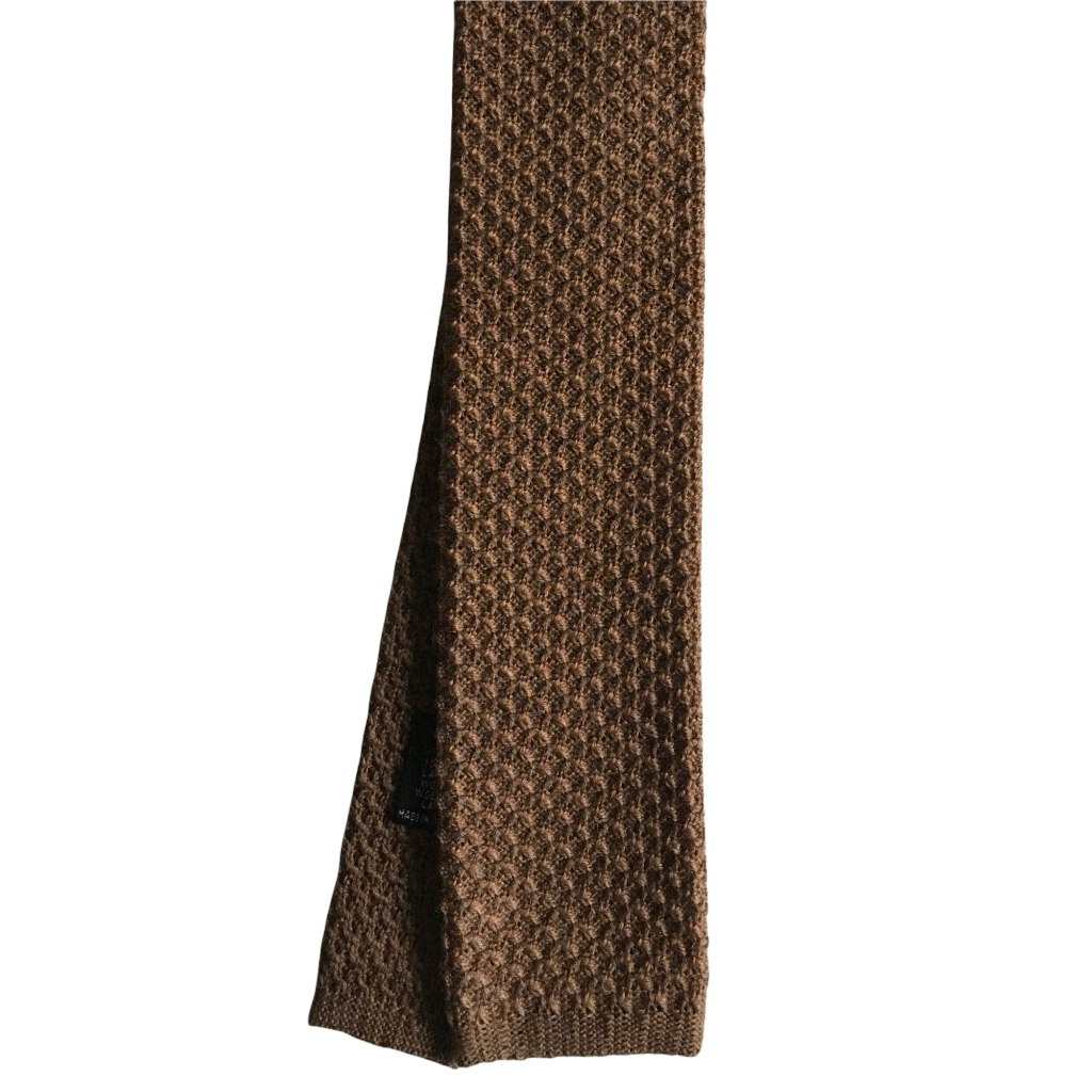 Solid Knitted Wool Tie - Camel