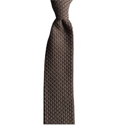 Solid Knitted Wool Tie - Nougat