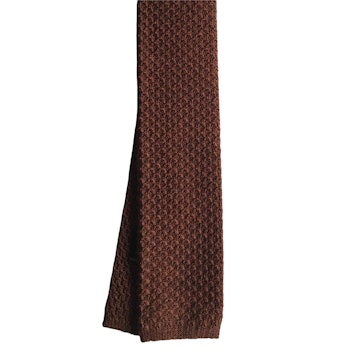 Solid Knitted Wool Tie - Light Brown