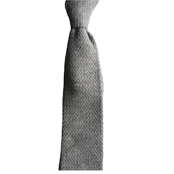 Solid Knitted Cashmere Tie - Light Grey