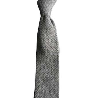 Solid Knitted Cashmere Tie - Light Grey