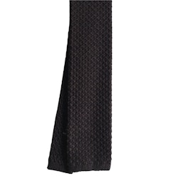 Solid Knitted Wool Tie - Dark Brown