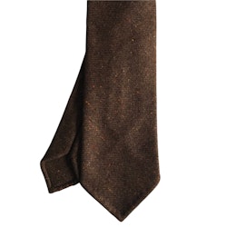 Solid Cashmere Donegal Tie - Untipped - Brown