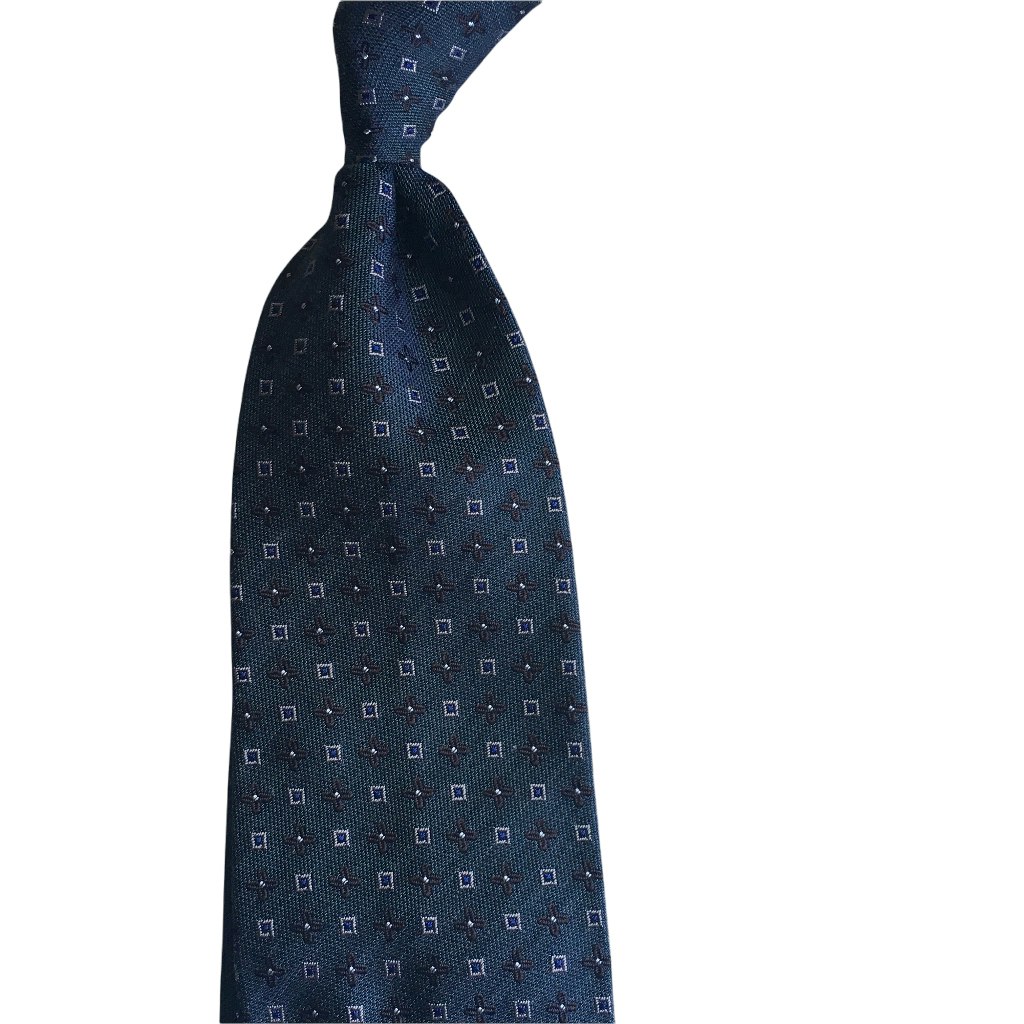 Floral Silk Tie - Untipped - Grey/Brown/Beige