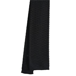 Solid Knitted Silk Tie - Black