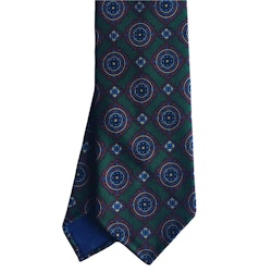 Large Medallion Ancient Madder Silk Tie - Untipped - Green