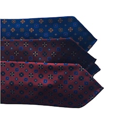 Floral Ancient Madder Silk Tie - Untipped - Dark Red/Navy Blue/Green/Beige