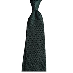 Diamond Solid Knitted Silk Tie - Dark Green