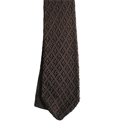 Diamond Solid Knitted Silk Tie - Brown