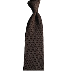 Diamond Solid Knitted Silk Tie - Brown