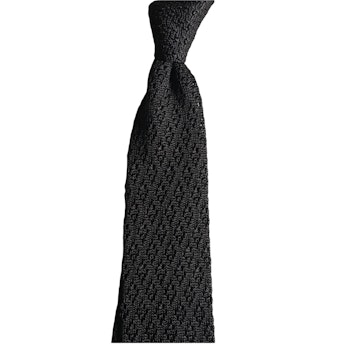 Diamond Solid Knitted Silk Tie - Dark Grey
