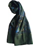 Serenity Motif Printed Wool/Silk Scarf - Green