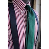 Pinstripe Stripe Poplin Shirt - Button Down - Burgundy/White