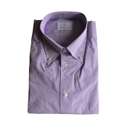 Bengal Stripe Poplin Shirt - Button Down - Purple/White